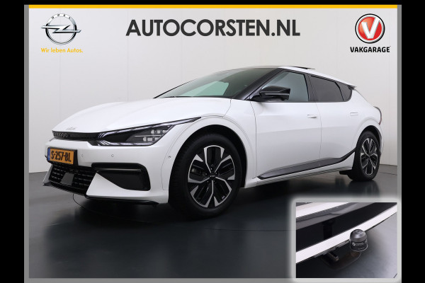 Kia Ev6 GT-Line 77.4kWh Warmtepomp Trekhaak Panoramadak Head-Up Display Meridian®-Audio Stoelkoeling+Verwarming Elek.Stoelen+Memory 360° Apple Carplay Android Auto Privacy Glas Lmv Led DAB Isofix Draadloze lader Dealeronderhouden Origineel Nederlandse Auto 1e Eigenaar