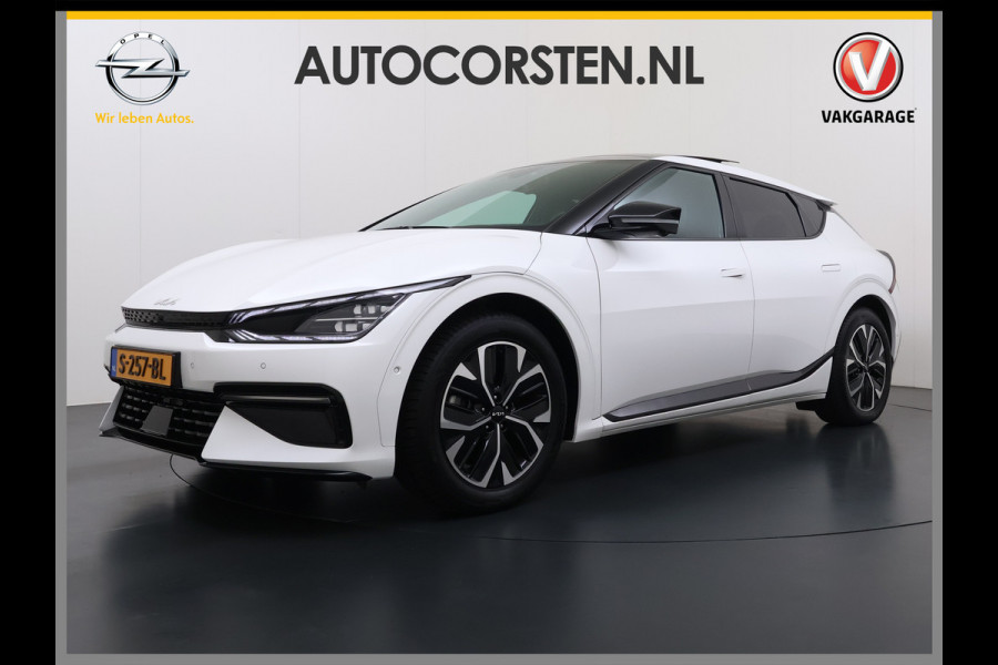 Kia Ev6 GT-Line 77.4kWh Warmtepomp Trekhaak Panoramadak Head-Up Display Meridian®-Audio Stoelkoeling+Verwarming Elek.Stoelen+Memory 360° Apple Carplay Android Auto Privacy Glas Lmv Led DAB Isofix Draadloze lader Dealeronderhouden Origineel Nederlandse Auto 1e Eigenaar