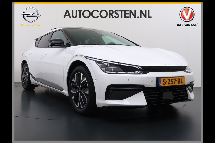 Kia Ev6 GT-Line 77.4kWh Warmtepomp Trekhaak Panoramadak Head-Up Display Meridian®-Audio Stoelkoeling+Verwarming Elek.Stoelen+Memory 360° Apple Carplay Android Auto Privacy Glas Lmv Led DAB Isofix Draadloze lader Dealeronderhouden Origineel Nederlandse Auto 1e Eigenaar