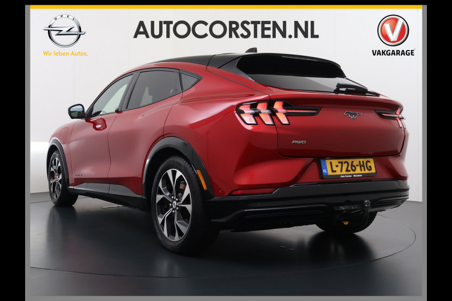 Ford Mustang Mach-E AWD 75kWh Trekhaak Techn.Plus Panoramadak 360°Camera Adap.Cruise B&O®-Hifi Leder+Memory Stoel+Stuurverwarming Elek.Stoele Keyless Android Auto Apple Carplay Elek.Achterklep Lmv 19" DAB Bluetooth Led 1e Eigenaar Origineel Nederlandse Auto Dealeronderhouden