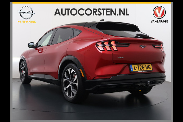 Ford Mustang Mach-E AWD 75kWh Trekhaak Techn.Plus Panoramadak 360°Camera Adap.Cruise B&O®-Hifi Leder+Memory Stoel+Stuurverwarming Elek.Stoele Keyless Android Auto Apple Carplay Elek.Achterklep Lmv 19" DAB Bluetooth Led 1e Eigenaar Origineel Nederlandse Auto Dealeronderhouden