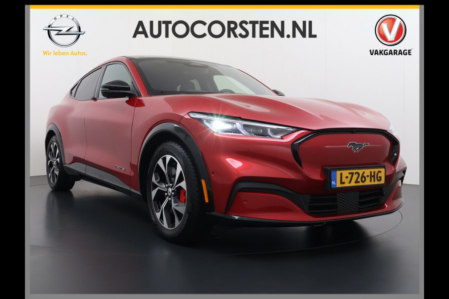 Ford Mustang Mach-E AWD 75kWh Trekhaak Techn.Plus Panoramadak 360°Camera Adap.Cruise B&O®-Hifi Leder+Memory Stoel+Stuurverwarming Elek.Stoele Keyless Android Auto Apple Carplay Elek.Achterklep Lmv 19" DAB Bluetooth Led 1e Eigenaar Origineel Nederlandse Auto Dealeronderhouden
