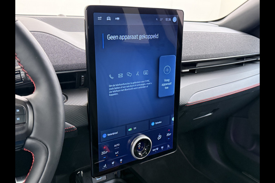 Ford Mustang Mach-E AWD 75kWh Trekhaak Techn.Plus Panoramadak 360°Camera Adap.Cruise B&O®-Hifi Leder+Memory Stoel+Stuurverwarming Elek.Stoele Keyless Android Auto Apple Carplay Elek.Achterklep Lmv 19" DAB Bluetooth Led 1e Eigenaar Origineel Nederlandse Auto Dealeronderhouden