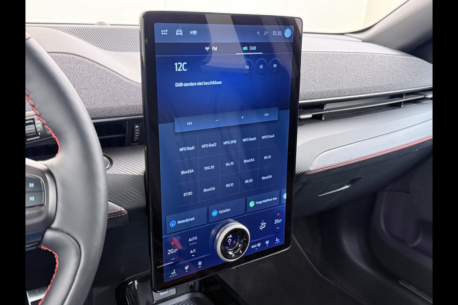 Ford Mustang Mach-E AWD 75kWh Trekhaak Techn.Plus Panoramadak 360°Camera Adap.Cruise B&O®-Hifi Leder+Memory Stoel+Stuurverwarming Elek.Stoele Keyless Android Auto Apple Carplay Elek.Achterklep Lmv 19" DAB Bluetooth Led 1e Eigenaar Origineel Nederlandse Auto Dealeronderhouden