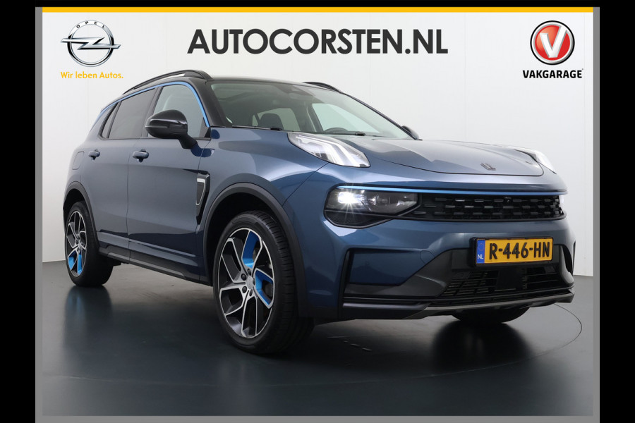Lynk & Co 01 1.5T PHEV AUT-7 261pk Pano-Schuifdak Lmv 20" 360°Camera Apple Carplay Android Auto Adap.Cruise Navi Pdc Ecc Keyless Led Plug-In  Elek.Memory.Stoel File assistent Dodehoek detector Elektrisch bedienbare achterklep Rijstrooksensor Wifi Verkeersbord detectie Origineel Nederlandse Auto