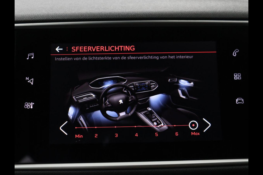 Peugeot 308 1.2 PureTech Blue Lease GT Panoramadak | 360 camera | Adaptive cruise | Carplay | Navigatie | DAB+ | Dodehoek herkenning | Sfeerverlichting | Climate control | Stoelverwarming