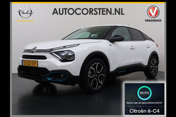 Citroën Ë-C4 Shine 50kWh Leer+Verwarmd Adaptive-Cr. 3D-Navi 360°Camera Head-Up Warmtepomp SOH 95%Apple Carplay Android Auto Ecc HiFi-audio Pd Pack Business Stuurverwarming Keyless Lane Assist Privacy Glas Led Lmv DAB Regen-Lichtsensor 1e Eigenaar Origineel Nederlandse Auto