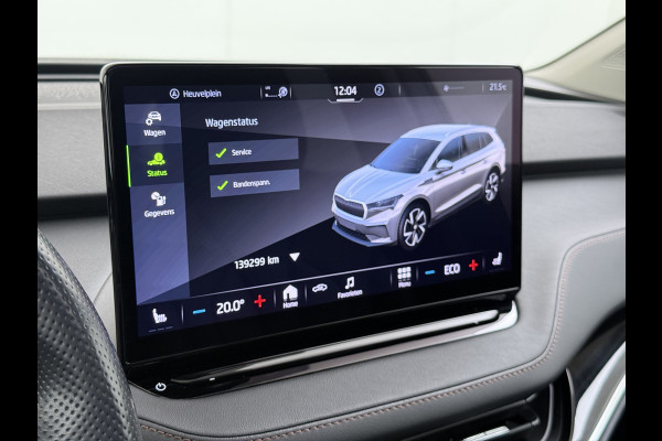Škoda ENYAQ iV Pano.Dak Leer 20" Stuur+Stoel+Achterb.-Verwarmd 3-Zone Ecc Navi Apple Carplay Android Auto Draadloze Telefoonlader iV 60 SOH 90.6% Elek.Achterklep Privacy Glas Lmv Led Pdc Isofix DAB Lane Assist Dealeronderhouden Origineel Nederlandse Auto Zeer Compleet