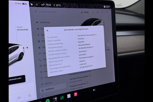 Tesla Model 3 Performance 513PK AWD **FSD** Panoramadak Navi Camera's Leder Stoelverwarming Navi Ecc Adap.Cruise Pdc Led Lmv 20" Google-Maps Elek.Stoelen+Memory Remote App Bediening Premium Audio