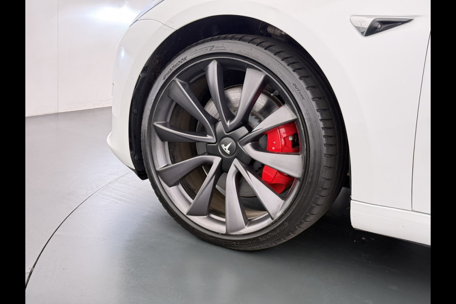 Tesla Model 3 Performance 513PK AWD **FSD** Panoramadak Navi Camera's Leder Stoelverwarming Navi Ecc Adap.Cruise Pdc Led Lmv 20" Google-Maps Elek.Stoelen+Memory Remote App Bediening Premium Audio