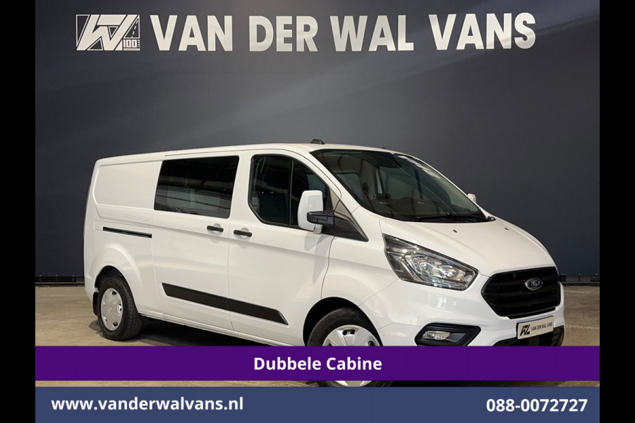 Ford Transit Custom 2.0 TDCI 130pk Automaat L2H1 Dubbele cabine Euro6 Airco | 6-Zits | Camera | Navigatie | LED Apple Carplay, Android Auto, Cruisecontrol, Stoelverwarming, Verwarmde voorruit, Trekhaak, Parkeersensoren, Achterklep