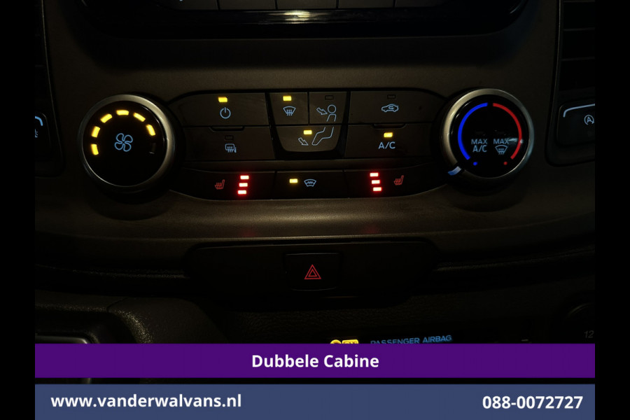 Ford Transit Custom 2.0 TDCI 130pk Automaat L2H1 Dubbele cabine Euro6 Airco | 6-Zits | Camera | Navigatie | LED Apple Carplay, Android Auto, Cruisecontrol, Stoelverwarming, Verwarmde voorruit, Trekhaak, Parkeersensoren, Achterklep