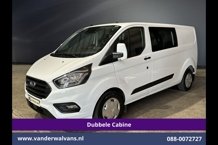 Ford Transit Custom 2.0 TDCI 130pk Automaat L2H1 Dubbele cabine Euro6 Airco | 6-Zits | Camera | Navigatie | LED Apple Carplay, Android Auto, Cruisecontrol, Stoelverwarming, Verwarmde voorruit, Trekhaak, Parkeersensoren, Achterklep