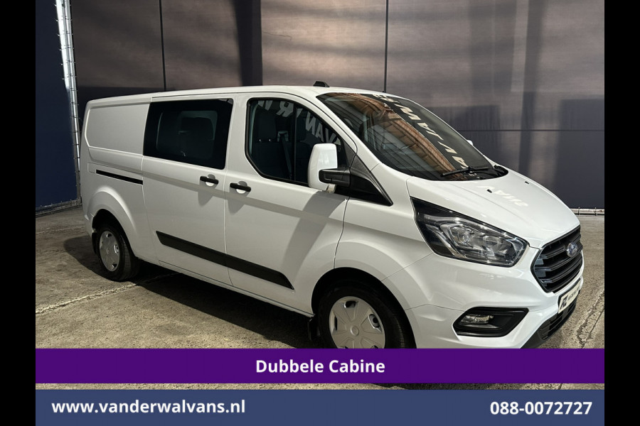Ford Transit Custom 2.0 TDCI 130pk Automaat L2H1 Dubbele cabine Euro6 Airco | 6-Zits | Camera | Navigatie | LED Apple Carplay, Android Auto, Cruisecontrol, Stoelverwarming, Verwarmde voorruit, Trekhaak, Parkeersensoren, Achterklep