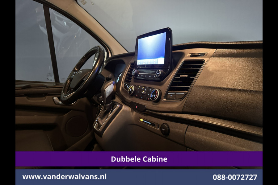 Ford Transit Custom 2.0 TDCI 130pk Automaat L2H1 Dubbele cabine Euro6 Airco | 6-Zits | Camera | Navigatie | LED Apple Carplay, Android Auto, Cruisecontrol, Stoelverwarming, Verwarmde voorruit, Trekhaak, Parkeersensoren, Achterklep