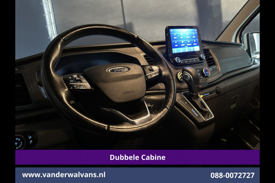 Ford Transit Custom 2.0 TDCI 130pk Automaat L2H1 Dubbele cabine Euro6 Airco | 6-Zits | Camera | Navigatie | LED Apple Carplay, Android Auto, Cruisecontrol, Stoelverwarming, Verwarmde voorruit, Trekhaak, Parkeersensoren, Achterklep