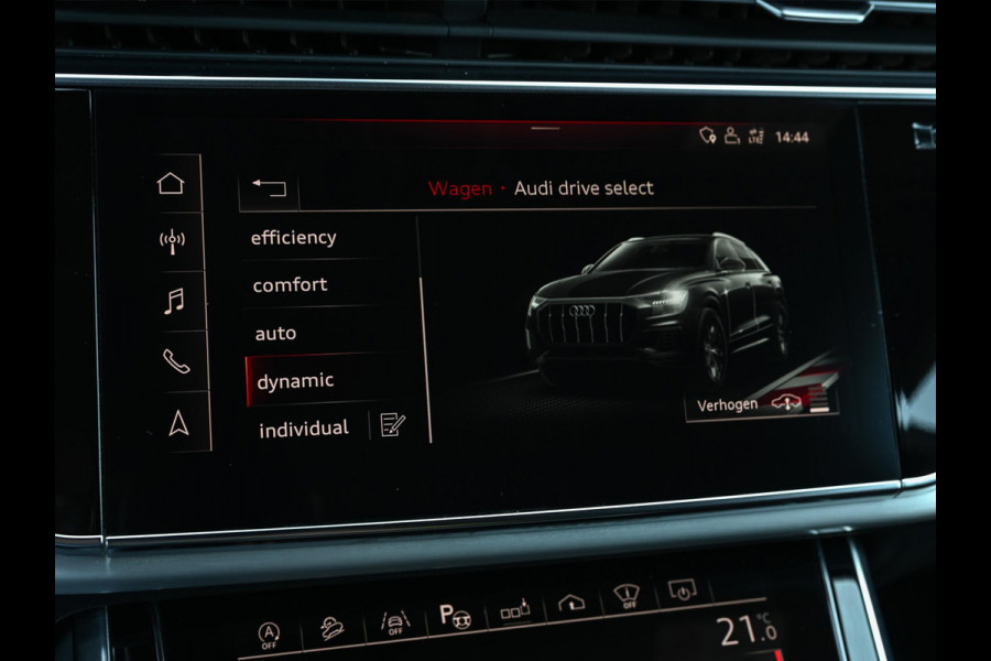 Audi Q8 55 TFSI quattro Pro Line Plus | Panoramadak | Night-Vision | Achterasbesturing | HUD | Luchtvering | B&O | Stoelmassage + Ventilatie | Camera | Soft-Close | Ambiance Interieur | Adaptive Cruise |