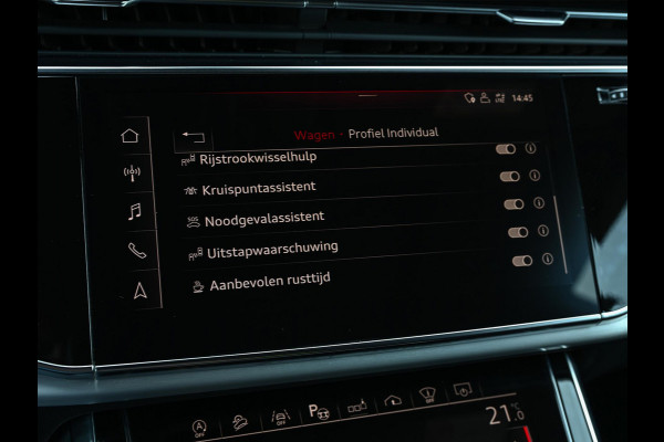 Audi Q8 55 TFSI quattro Pro Line Plus | Panoramadak | Night-Vision | Achterasbesturing | HUD | Luchtvering | B&O | Stoelmassage + Ventilatie | Camera | Soft-Close | Ambiance Interieur | Adaptive Cruise |