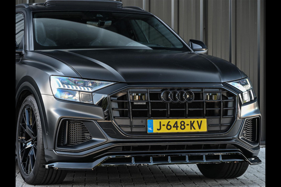 Audi Q8 55 TFSI quattro Pro Line Plus | Panoramadak | Night-Vision | Achterasbesturing | HUD | Luchtvering | B&O | Stoelmassage + Ventilatie | Camera | Soft-Close | Ambiance Interieur | Adaptive Cruise |