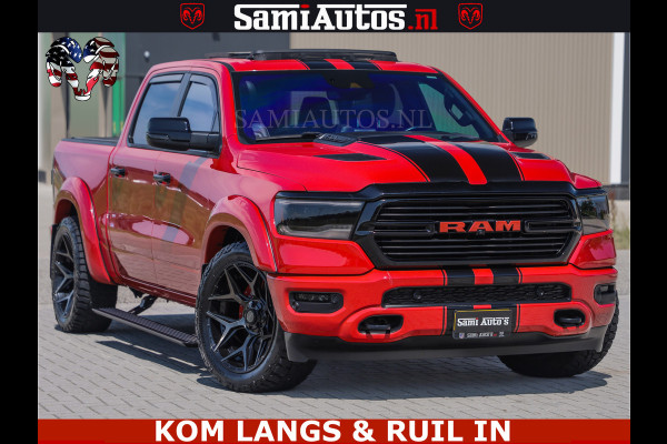 Dodge Ram GT TRX PACK | 5.7 V8 HEMI | FLAME RED | HULK PACK | LUCHTVERING | MEGA DIK | DC | DUBBLE CABINE | 5 PERSOONS | CREW CAB | GRIJS KENTEKEN | TRAIN HORN | EERSTE EIGENAAR | ORIGINEEL NEDERLANDSE AUTO | WIDE BODY | De specialist in Amerikaanse pick‑ups in Nederland en Europa.