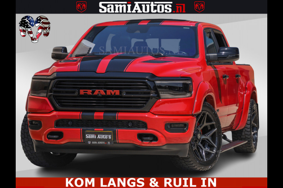 Dodge Ram GT TRX PACK | 5.7 V8 HEMI | FLAME RED | HULK PACK | LUCHTVERING | MEGA DIK | DC | DUBBLE CABINE | 5 PERSOONS | CREW CAB | GRIJS KENTEKEN | TRAIN HORN | EERSTE EIGENAAR | ORIGINEEL NEDERLANDSE AUTO | WIDE BODY | De specialist in Amerikaanse pick‑ups in Nederland en Europa.