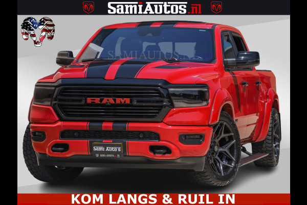 Dodge Ram GT TRX PACK | 5.7 V8 HEMI | FLAME RED | HULK PACK | LUCHTVERING | MEGA DIK | DC | DUBBLE CABINE | 5 PERSOONS | CREW CAB | GRIJS KENTEKEN | TRAIN HORN | EERSTE EIGENAAR | ORIGINEEL NEDERLANDSE AUTO | WIDE BODY | De specialist in Amerikaanse pick‑ups in Nederland en Europa.
