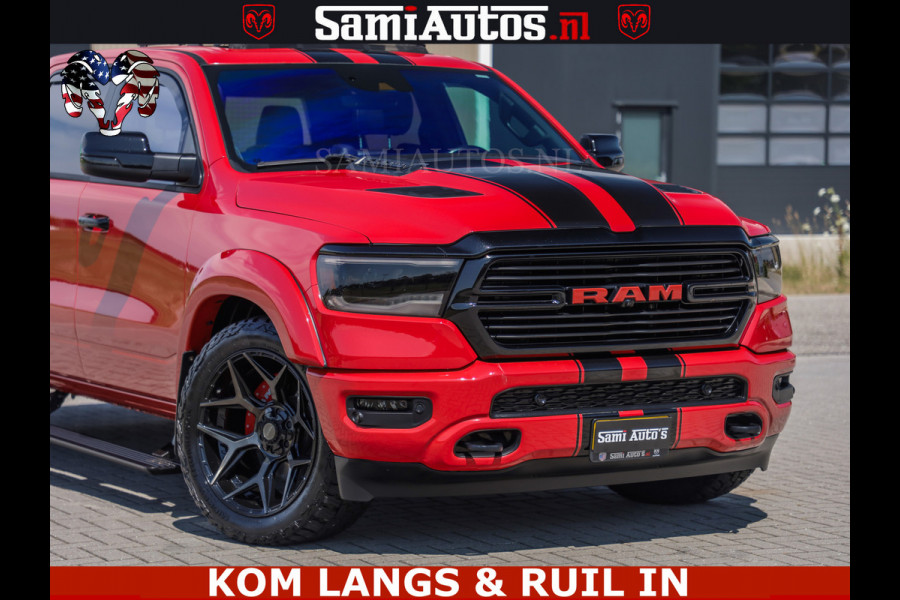 Dodge Ram GT TRX PACK | 5.7 V8 HEMI | FLAME RED | HULK PACK | LUCHTVERING | MEGA DIK | DC | DUBBLE CABINE | 5 PERSOONS | CREW CAB | GRIJS KENTEKEN | TRAIN HORN | EERSTE EIGENAAR | ORIGINEEL NEDERLANDSE AUTO | WIDE BODY | De specialist in Amerikaanse pick‑ups in Nederland en Europa.