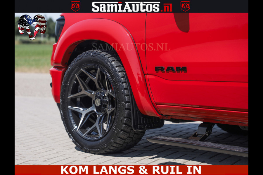 Dodge Ram GT TRX PACK | 5.7 V8 HEMI | FLAME RED | HULK PACK | LUCHTVERING | MEGA DIK | DC | DUBBLE CABINE | 5 PERSOONS | CREW CAB | GRIJS KENTEKEN | TRAIN HORN | EERSTE EIGENAAR | ORIGINEEL NEDERLANDSE AUTO | WIDE BODY | De specialist in Amerikaanse pick‑ups in Nederland en Europa.