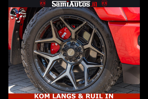 Dodge Ram GT TRX PACK | 5.7 V8 HEMI | FLAME RED | HULK PACK | LUCHTVERING | MEGA DIK | DC | DUBBLE CABINE | 5 PERSOONS | CREW CAB | GRIJS KENTEKEN | TRAIN HORN | EERSTE EIGENAAR | ORIGINEEL NEDERLANDSE AUTO | WIDE BODY | De specialist in Amerikaanse pick‑ups in Nederland en Europa.