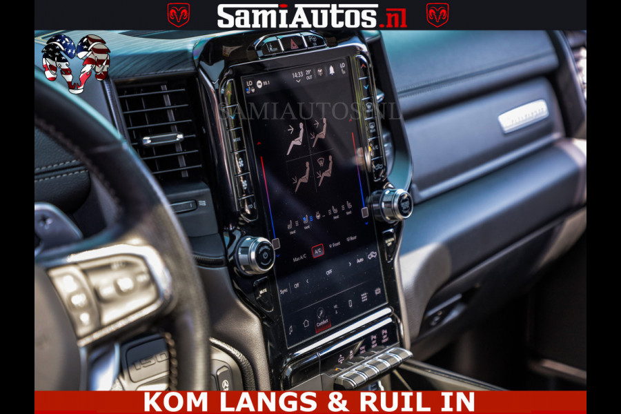 Dodge Ram GT TRX PACK | 5.7 V8 HEMI | FLAME RED | HULK PACK | LUCHTVERING | MEGA DIK | DC | DUBBLE CABINE | 5 PERSOONS | CREW CAB | GRIJS KENTEKEN | TRAIN HORN | EERSTE EIGENAAR | ORIGINEEL NEDERLANDSE AUTO | WIDE BODY | De specialist in Amerikaanse pick‑ups in Nederland en Europa.