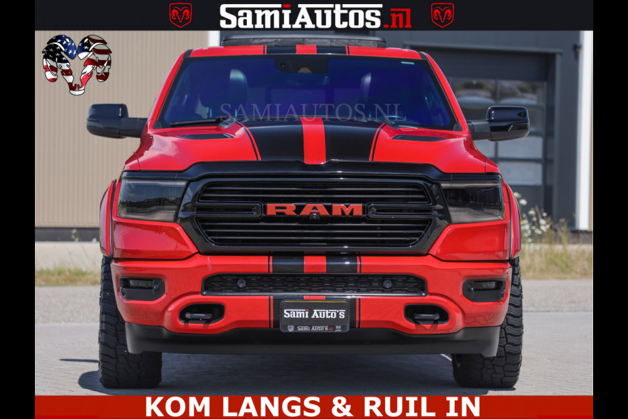 Dodge Ram GT TRX PACK | 5.7 V8 HEMI | FLAME RED | HULK PACK | LUCHTVERING | MEGA DIK | DC | DUBBLE CABINE | 5 PERSOONS | CREW CAB | GRIJS KENTEKEN | TRAIN HORN | EERSTE EIGENAAR | ORIGINEEL NEDERLANDSE AUTO | WIDE BODY | De specialist in Amerikaanse pick‑ups in Nederland en Europa.