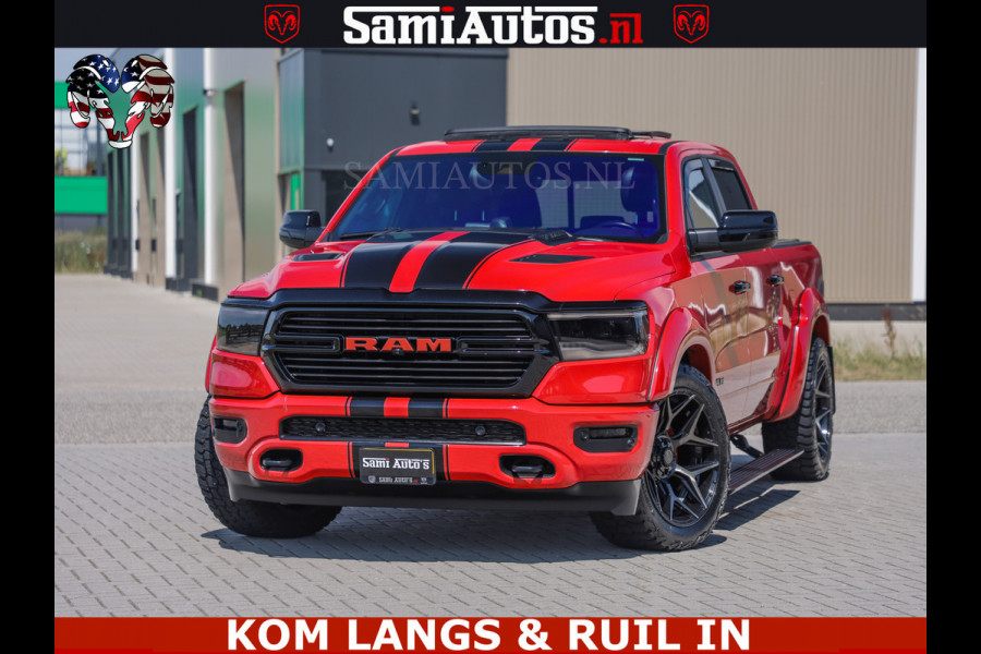 Dodge Ram GT TRX PACK | 5.7 V8 HEMI | FLAME RED | HULK PACK | LUCHTVERING | MEGA DIK | DC | DUBBLE CABINE | 5 PERSOONS | CREW CAB | GRIJS KENTEKEN | TRAIN HORN | EERSTE EIGENAAR | ORIGINEEL NEDERLANDSE AUTO | WIDE BODY | De specialist in Amerikaanse pick‑ups in Nederland en Europa.