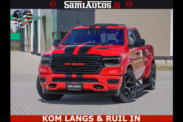 Dodge Ram GT TRX PACK | 5.7 V8 HEMI | FLAME RED | HULK PACK | LUCHTVERING | MEGA DIK | DC | DUBBLE CABINE | 5 PERSOONS | CREW CAB | GRIJS KENTEKEN | TRAIN HORN | EERSTE EIGENAAR | ORIGINEEL NEDERLANDSE AUTO | WIDE BODY | De specialist in Amerikaanse pick‑ups in Nederland en Europa.