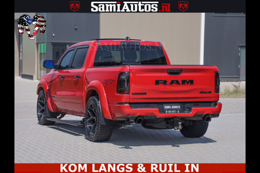 Dodge Ram GT TRX PACK | 5.7 V8 HEMI | FLAME RED | HULK PACK | LUCHTVERING | MEGA DIK | DC | DUBBLE CABINE | 5 PERSOONS | CREW CAB | GRIJS KENTEKEN | TRAIN HORN | EERSTE EIGENAAR | ORIGINEEL NEDERLANDSE AUTO | WIDE BODY | De specialist in Amerikaanse pick‑ups in Nederland en Europa.