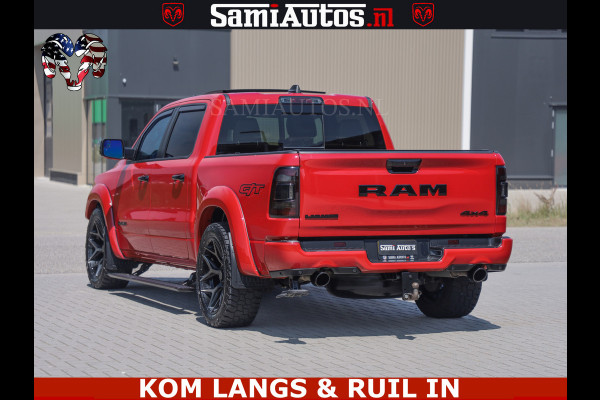 Dodge Ram GT TRX PACK | 5.7 V8 HEMI | FLAME RED | HULK PACK | LUCHTVERING | MEGA DIK | DC | DUBBLE CABINE | 5 PERSOONS | CREW CAB | GRIJS KENTEKEN | TRAIN HORN | EERSTE EIGENAAR | ORIGINEEL NEDERLANDSE AUTO | WIDE BODY | De specialist in Amerikaanse pick‑ups in Nederland en Europa.