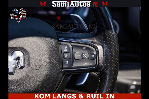 Dodge Ram GT TRX PACK | 5.7 V8 HEMI | FLAME RED | HULK PACK | LUCHTVERING | MEGA DIK | DC | DUBBLE CABINE | 5 PERSOONS | CREW CAB | GRIJS KENTEKEN | TRAIN HORN | EERSTE EIGENAAR | ORIGINEEL NEDERLANDSE AUTO | WIDE BODY | De specialist in Amerikaanse pick‑ups in Nederland en Europa.