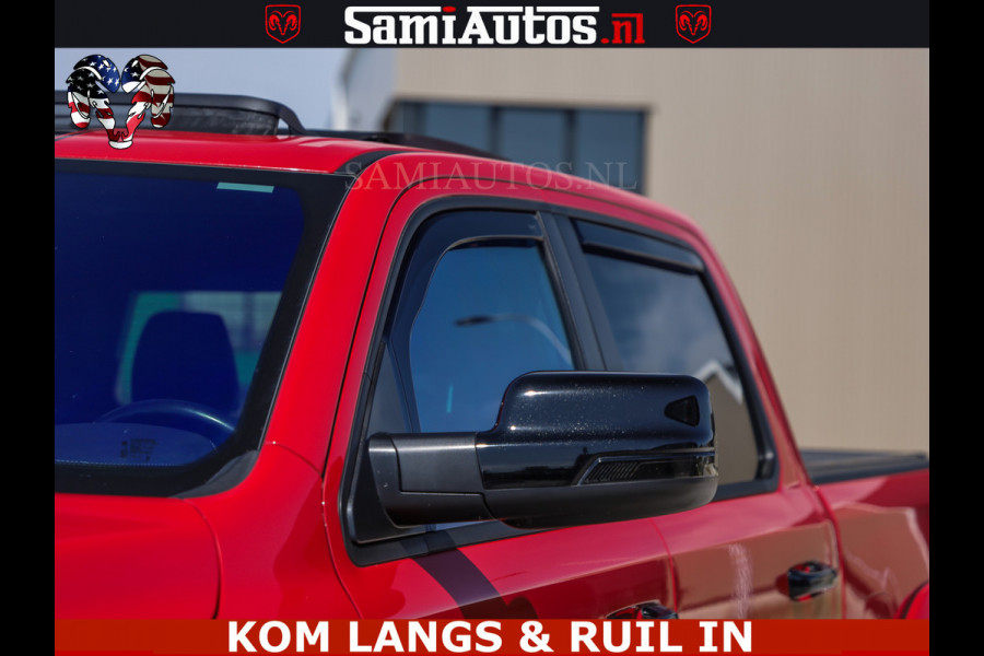 Dodge Ram GT TRX PACK | 5.7 V8 HEMI | FLAME RED | HULK PACK | LUCHTVERING | MEGA DIK | DC | DUBBLE CABINE | 5 PERSOONS | CREW CAB | GRIJS KENTEKEN | TRAIN HORN | EERSTE EIGENAAR | ORIGINEEL NEDERLANDSE AUTO | WIDE BODY | De specialist in Amerikaanse pick‑ups in Nederland en Europa.