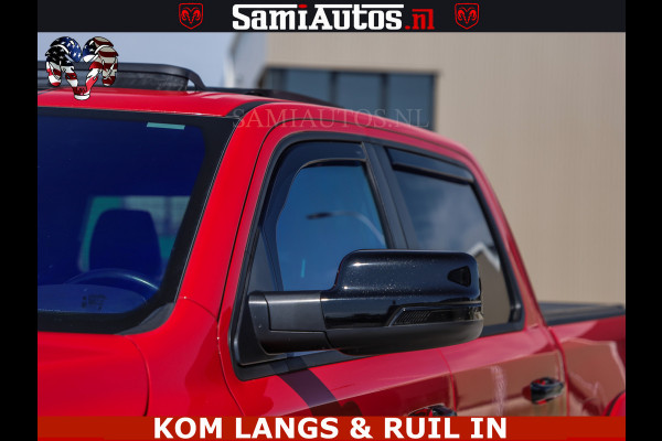 Dodge Ram GT TRX PACK | 5.7 V8 HEMI | FLAME RED | HULK PACK | LUCHTVERING | MEGA DIK | DC | DUBBLE CABINE | 5 PERSOONS | CREW CAB | GRIJS KENTEKEN | TRAIN HORN | EERSTE EIGENAAR | ORIGINEEL NEDERLANDSE AUTO | WIDE BODY | De specialist in Amerikaanse pick‑ups in Nederland en Europa.