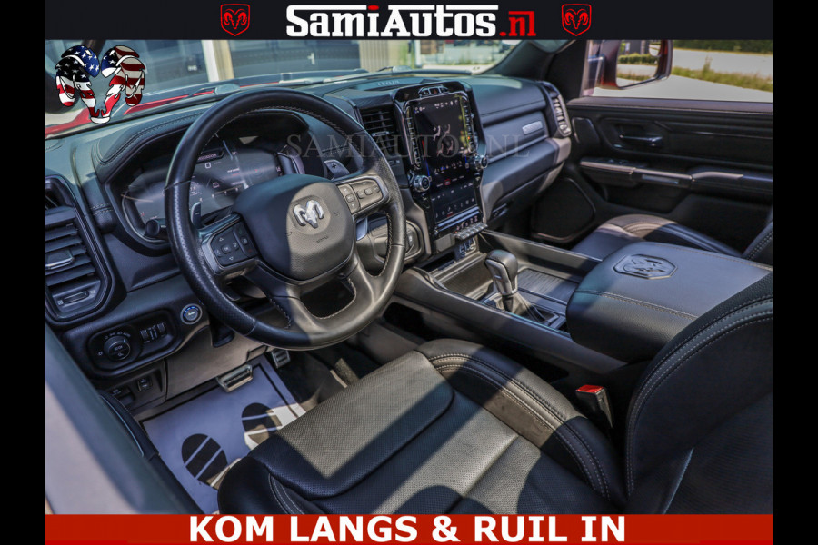 Dodge Ram GT TRX PACK | 5.7 V8 HEMI | FLAME RED | HULK PACK | LUCHTVERING | MEGA DIK | DC | DUBBLE CABINE | 5 PERSOONS | CREW CAB | GRIJS KENTEKEN | TRAIN HORN | EERSTE EIGENAAR | ORIGINEEL NEDERLANDSE AUTO | WIDE BODY | De specialist in Amerikaanse pick‑ups in Nederland en Europa.