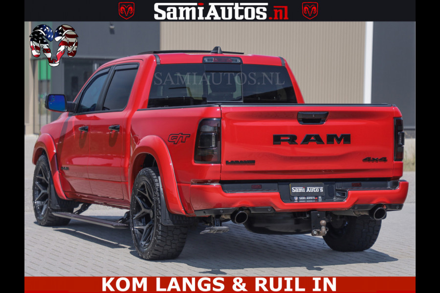Dodge Ram GT TRX PACK | 5.7 V8 HEMI | FLAME RED | HULK PACK | LUCHTVERING | MEGA DIK | DC | DUBBLE CABINE | 5 PERSOONS | CREW CAB | GRIJS KENTEKEN | TRAIN HORN | EERSTE EIGENAAR | ORIGINEEL NEDERLANDSE AUTO | WIDE BODY | De specialist in Amerikaanse pick‑ups in Nederland en Europa.