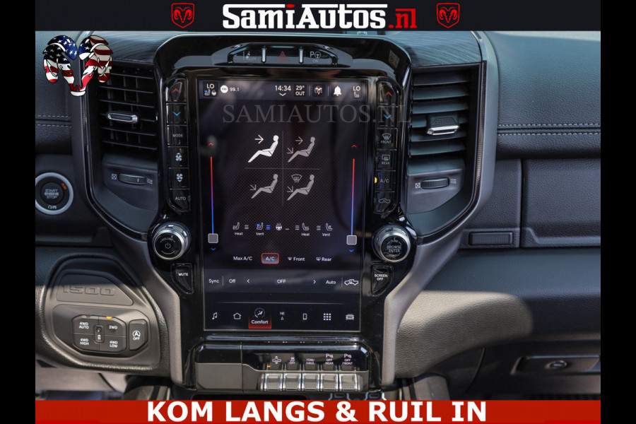 Dodge Ram GT TRX PACK | 5.7 V8 HEMI | FLAME RED | HULK PACK | LUCHTVERING | MEGA DIK | DC | DUBBLE CABINE | 5 PERSOONS | CREW CAB | GRIJS KENTEKEN | TRAIN HORN | EERSTE EIGENAAR | ORIGINEEL NEDERLANDSE AUTO | WIDE BODY | De specialist in Amerikaanse pick‑ups in Nederland en Europa.