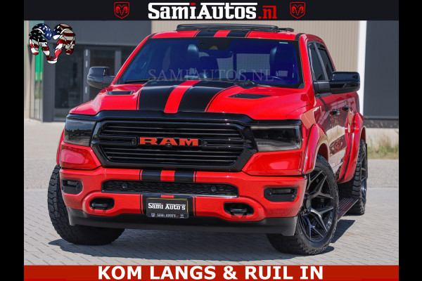 Dodge Ram GT TRX PACK | 5.7 V8 HEMI | FLAME RED | HULK PACK | LUCHTVERING | MEGA DIK | DC | DUBBLE CABINE | 5 PERSOONS | CREW CAB | GRIJS KENTEKEN | TRAIN HORN | EERSTE EIGENAAR | ORIGINEEL NEDERLANDSE AUTO | WIDE BODY | De specialist in Amerikaanse pick‑ups in Nederland en Europa.