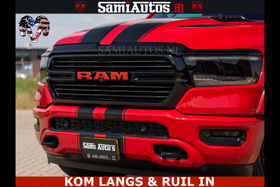 Dodge Ram GT TRX PACK | 5.7 V8 HEMI | FLAME RED | HULK PACK | LUCHTVERING | MEGA DIK | DC | DUBBLE CABINE | 5 PERSOONS | CREW CAB | GRIJS KENTEKEN | TRAIN HORN | EERSTE EIGENAAR | ORIGINEEL NEDERLANDSE AUTO | WIDE BODY | De specialist in Amerikaanse pick‑ups in Nederland en Europa.