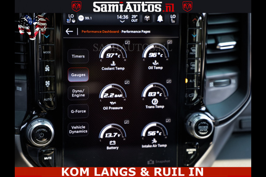 Dodge Ram GT TRX PACK | 5.7 V8 HEMI | FLAME RED | HULK PACK | LUCHTVERING | MEGA DIK | DC | DUBBLE CABINE | 5 PERSOONS | CREW CAB | GRIJS KENTEKEN | TRAIN HORN | EERSTE EIGENAAR | ORIGINEEL NEDERLANDSE AUTO | WIDE BODY | De specialist in Amerikaanse pick‑ups in Nederland en Europa.