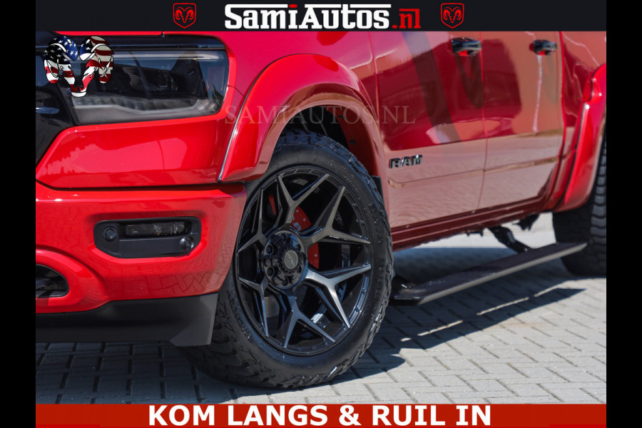 Dodge Ram GT TRX PACK | 5.7 V8 HEMI | FLAME RED | HULK PACK | LUCHTVERING | MEGA DIK | DC | DUBBLE CABINE | 5 PERSOONS | CREW CAB | GRIJS KENTEKEN | TRAIN HORN | EERSTE EIGENAAR | ORIGINEEL NEDERLANDSE AUTO | WIDE BODY | De specialist in Amerikaanse pick‑ups in Nederland en Europa.