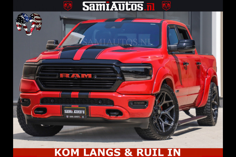 Dodge Ram GT TRX PACK | 5.7 V8 HEMI | FLAME RED | HULK PACK | LUCHTVERING | MEGA DIK | DC | DUBBLE CABINE | 5 PERSOONS | CREW CAB | GRIJS KENTEKEN | TRAIN HORN | EERSTE EIGENAAR | ORIGINEEL NEDERLANDSE AUTO | WIDE BODY | De specialist in Amerikaanse pick‑ups in Nederland en Europa.