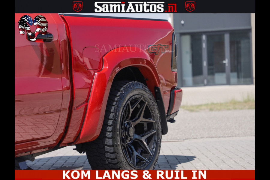Dodge Ram GT TRX PACK | 5.7 V8 HEMI | FLAME RED | HULK PACK | LUCHTVERING | MEGA DIK | DC | DUBBLE CABINE | 5 PERSOONS | CREW CAB | GRIJS KENTEKEN | TRAIN HORN | EERSTE EIGENAAR | ORIGINEEL NEDERLANDSE AUTO | WIDE BODY | De specialist in Amerikaanse pick‑ups in Nederland en Europa.
