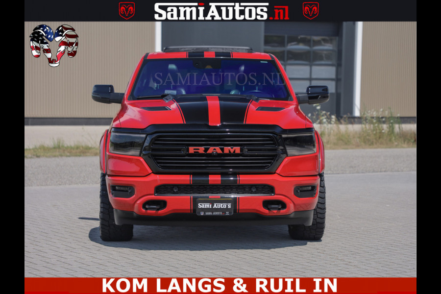 Dodge Ram GT TRX PACK | 5.7 V8 HEMI | FLAME RED | HULK PACK | LUCHTVERING | MEGA DIK | DC | DUBBLE CABINE | 5 PERSOONS | CREW CAB | GRIJS KENTEKEN | TRAIN HORN | EERSTE EIGENAAR | ORIGINEEL NEDERLANDSE AUTO | WIDE BODY | De specialist in Amerikaanse pick‑ups in Nederland en Europa.