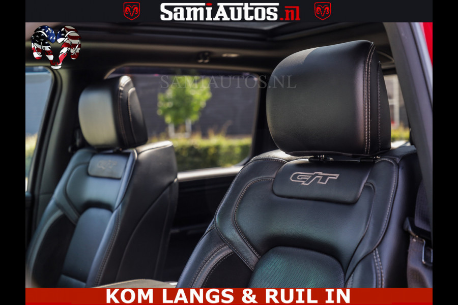 Dodge Ram GT TRX PACK | 5.7 V8 HEMI | FLAME RED | HULK PACK | LUCHTVERING | MEGA DIK | DC | DUBBLE CABINE | 5 PERSOONS | CREW CAB | GRIJS KENTEKEN | TRAIN HORN | EERSTE EIGENAAR | ORIGINEEL NEDERLANDSE AUTO | WIDE BODY | De specialist in Amerikaanse pick‑ups in Nederland en Europa.