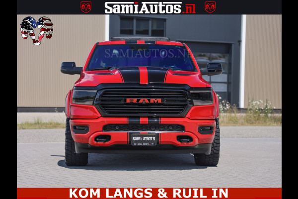 Dodge Ram GT TRX PACK | 5.7 V8 HEMI | FLAME RED | HULK PACK | LUCHTVERING | MEGA DIK | DC | DUBBLE CABINE | 5 PERSOONS | CREW CAB | GRIJS KENTEKEN | TRAIN HORN | EERSTE EIGENAAR | ORIGINEEL NEDERLANDSE AUTO | WIDE BODY | De specialist in Amerikaanse pick‑ups in Nederland en Europa.